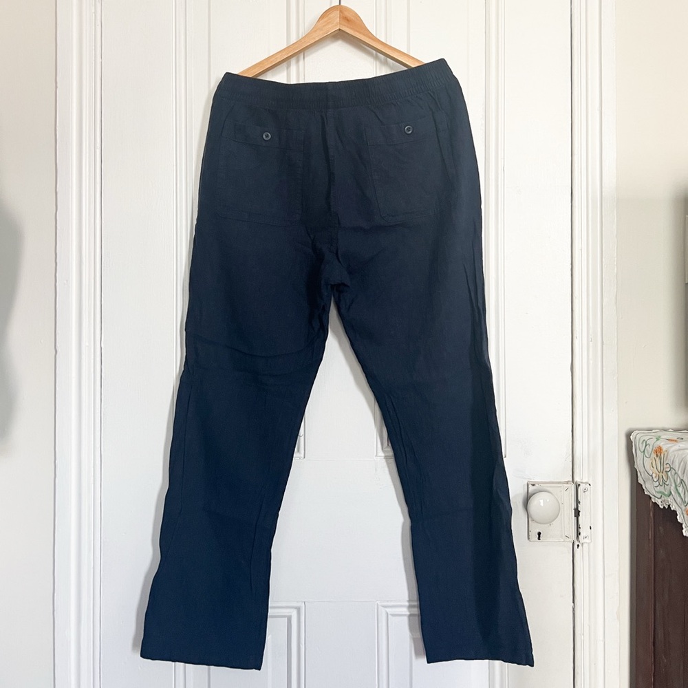 Men’s Linen Blend Drawstring Pants - Picture 2 of 6